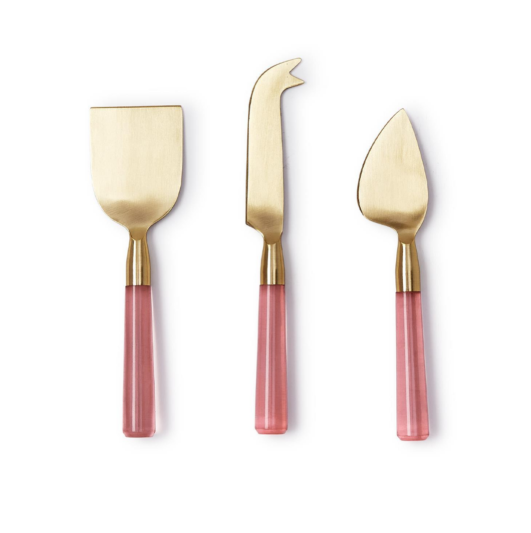 Pink Acrylic Cheese Knives Set