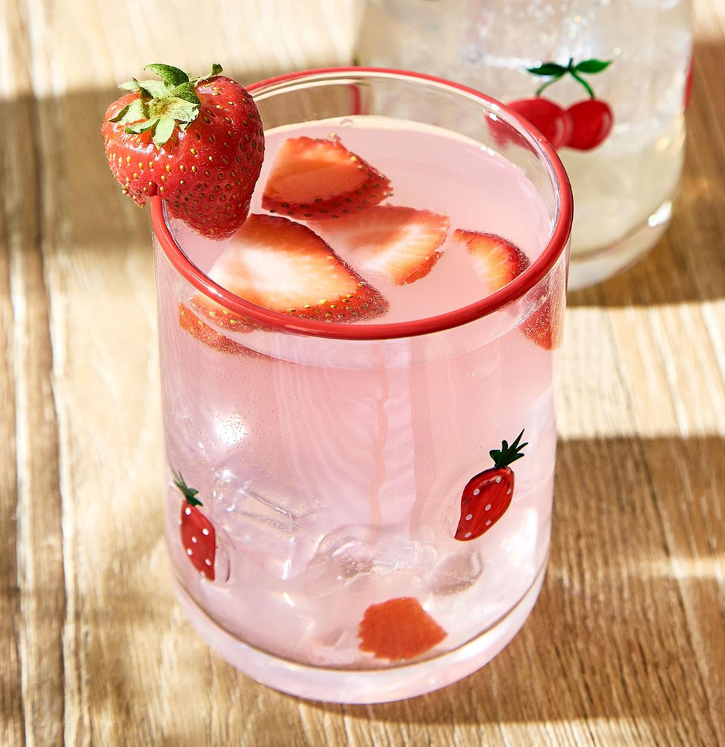 Strawberry Hand-Painted Glass