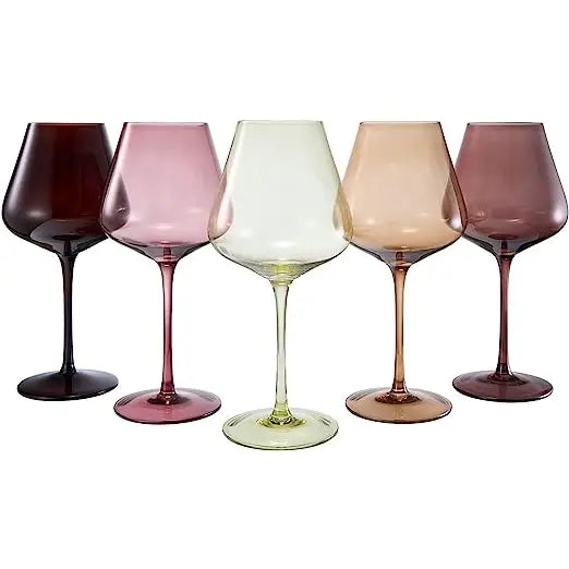 Terracotta Crystal Wine Glasses | Set of 5