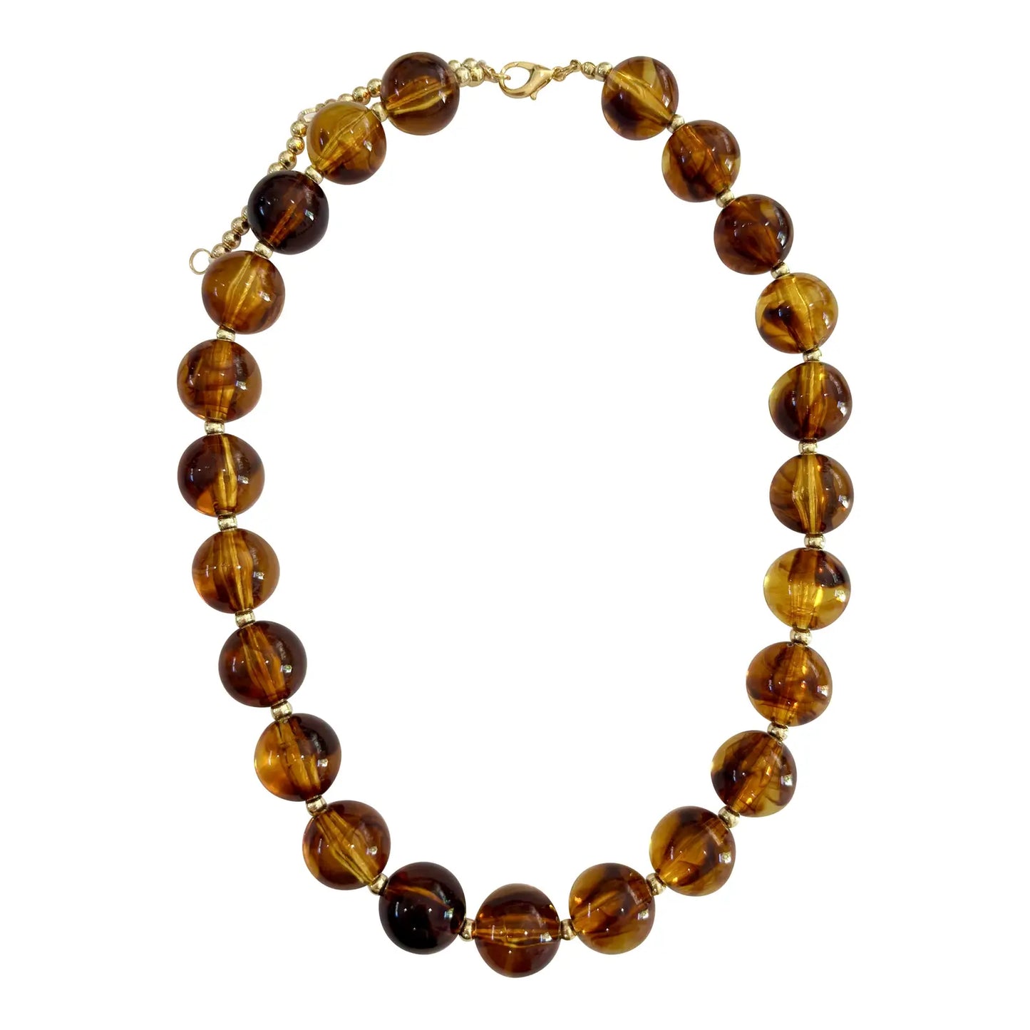 Avery Chunky Beaded Necklace- Tortoise