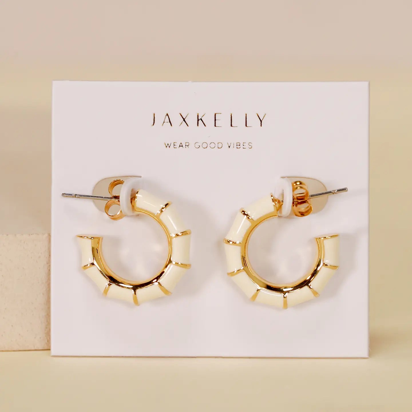 Enameled Vintage Hoop Earrings