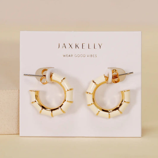 Enameled Vintage Hoop Earrings