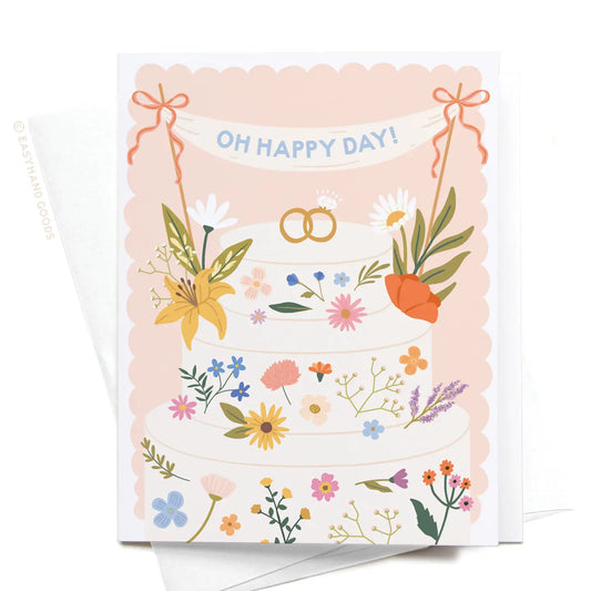 Oh Happy Day Floral Cake Card