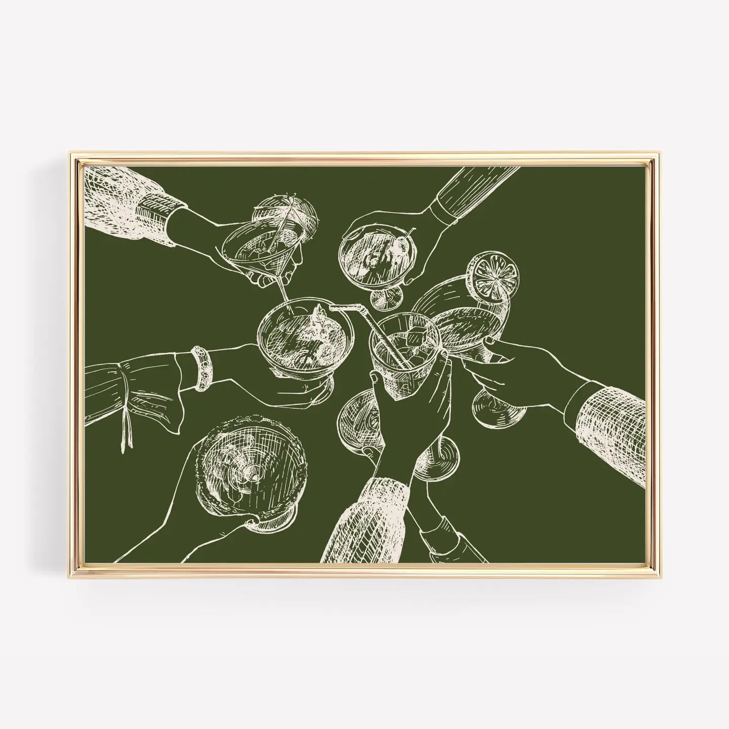 Bar Cart Art Print - Green