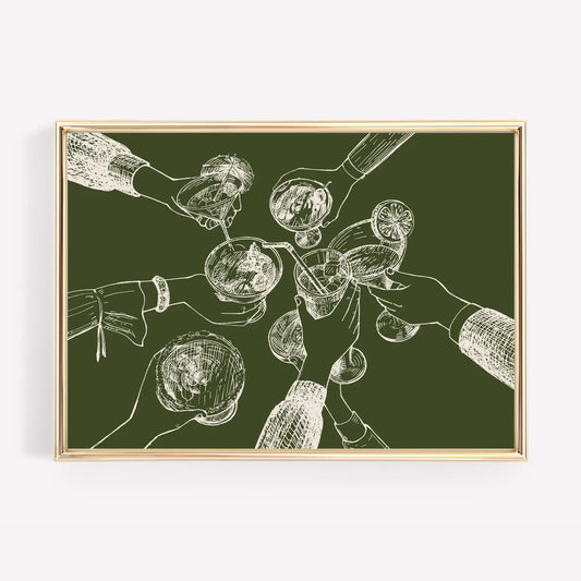 Bar Cart Art Print - Green