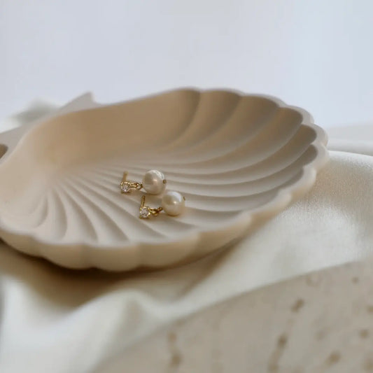 Cz Pearl Drop Earrings