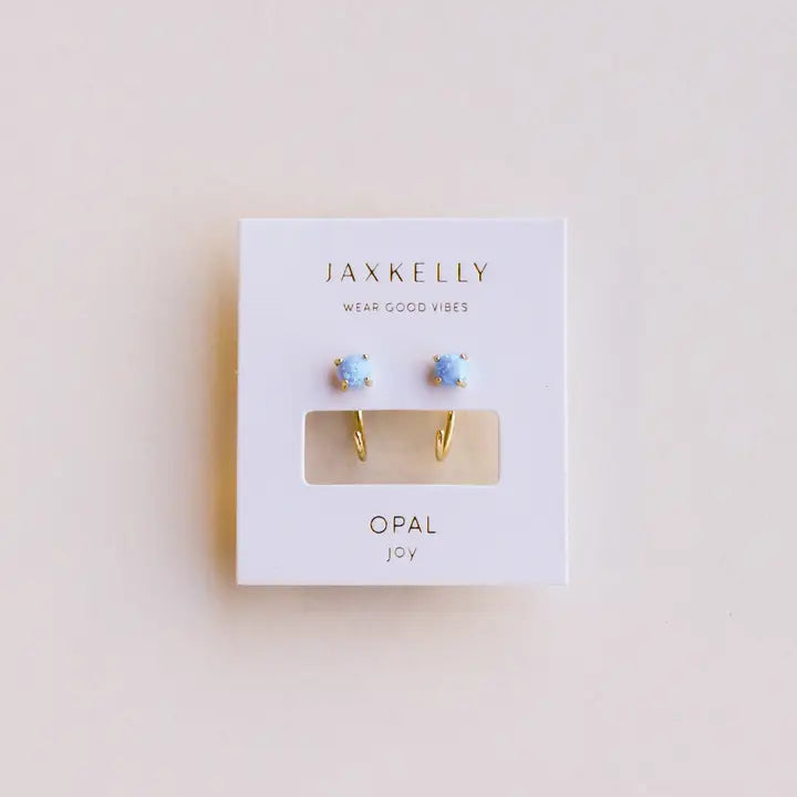 Opal // Joy // Huggie Earrings