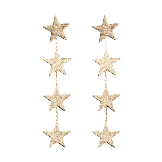 Gold Star Duster Drop Earrings