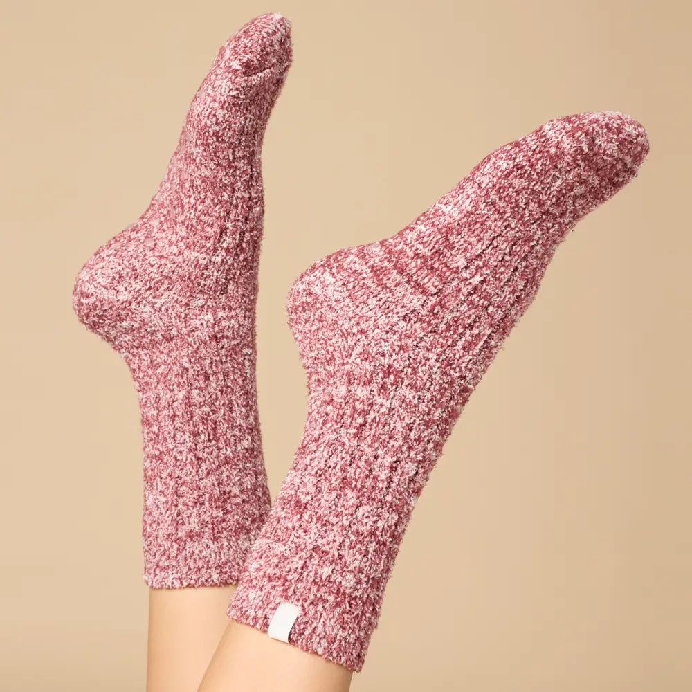 Cozy Marshmallow Crew Socks with Grippers