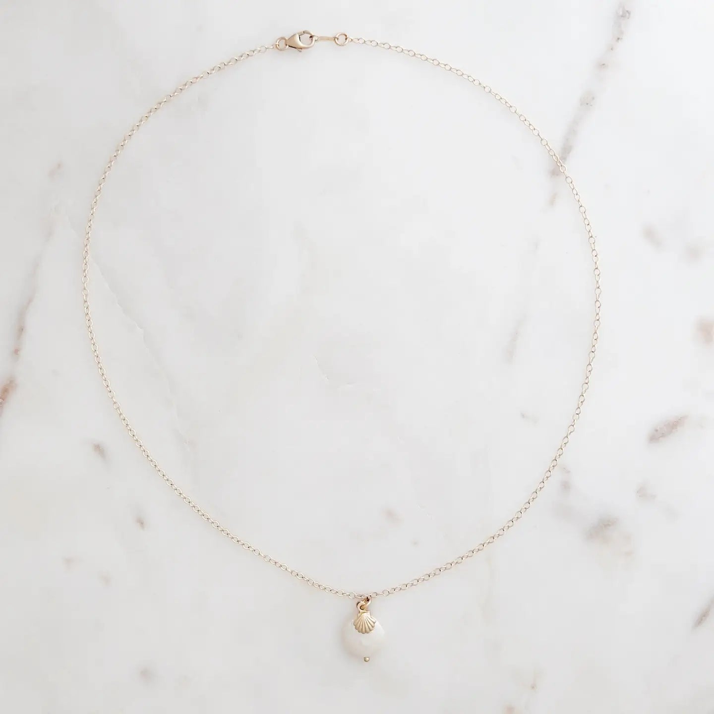 Pearl & Scallop Shell Necklace