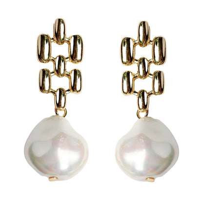 Vintage Honeycomb Pearl Drop Earrings