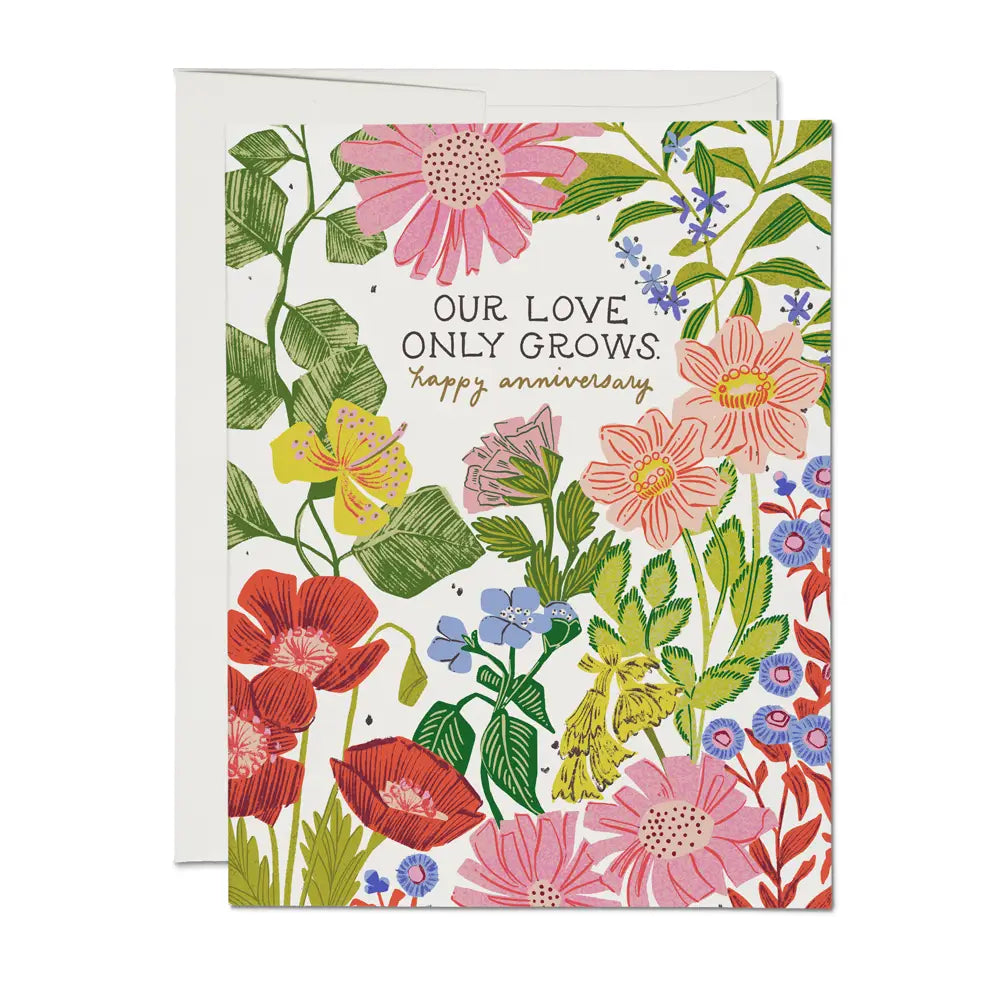 Our Love Only Grows Anniversary Card