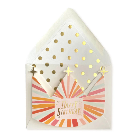 Bright Stripes Birthday Crown Card