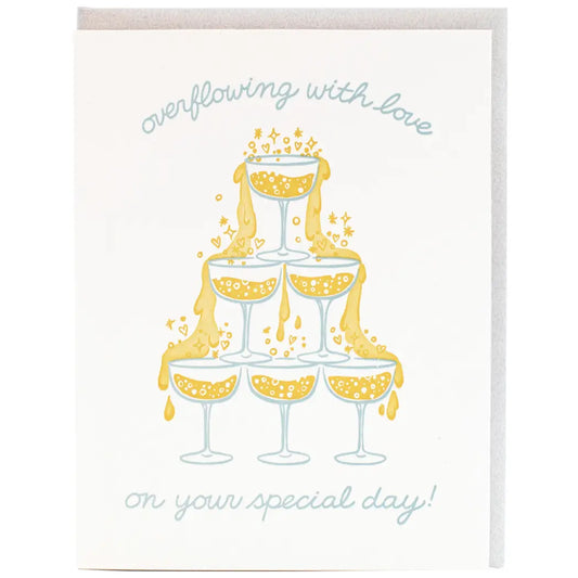 Champagne Tower Wedding Card