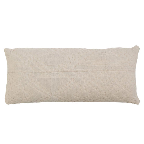 Cream Patterned Lumbar Pillow