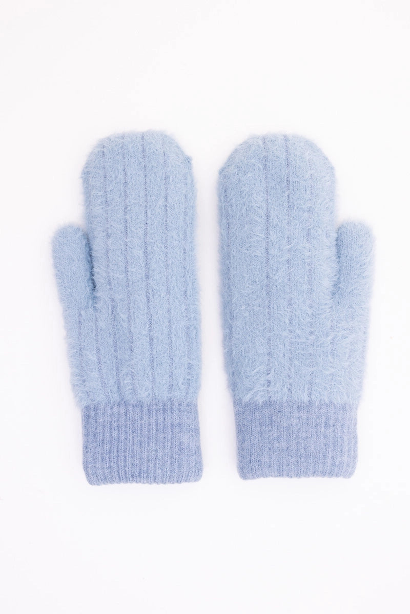 Plush Pastel Fuzzy Winter Mittens