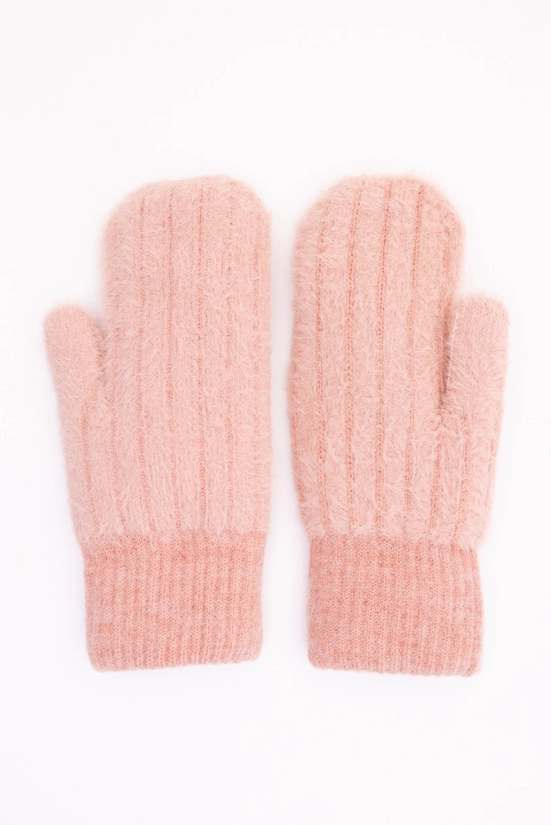 Plush Pastel Fuzzy Winter Mittens