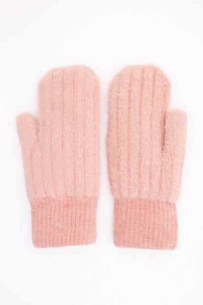 Plush Pastel Fuzzy Winter Mittens