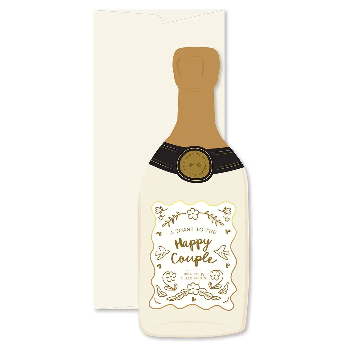 Happy Couple Champagne Bottle Card