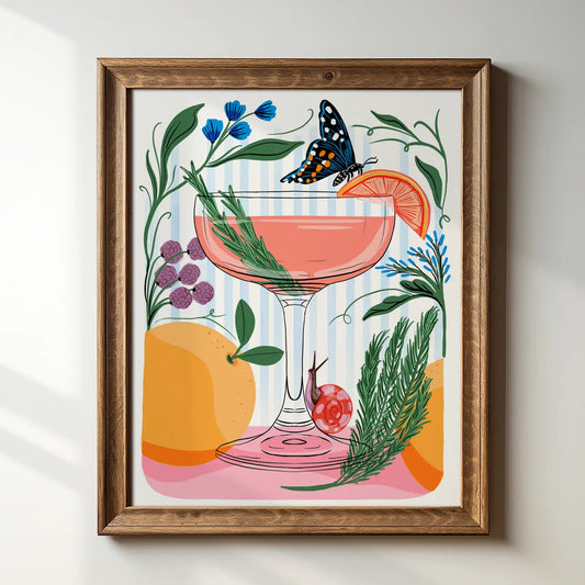 Greyhound Cocktail in Glass Art Print