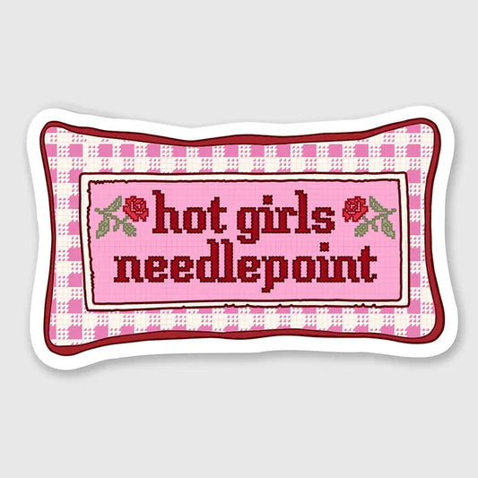 Hot Girls Needlepoint Sticker
