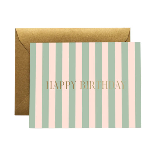 Cabana Stripe Birthday Card