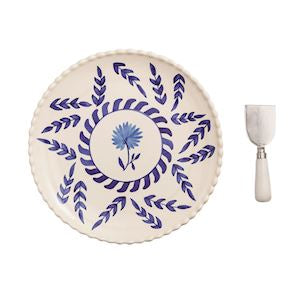 Blue Floral Platter Set