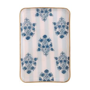 Blue Patterned Trinket Tray