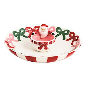 Bow Santa Chip & Dip Set