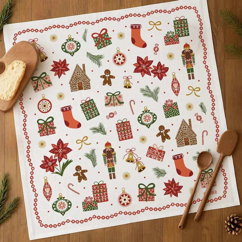 Festive Trinkets Tea Towel