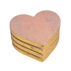 Pink Heart Marble Coaster Set