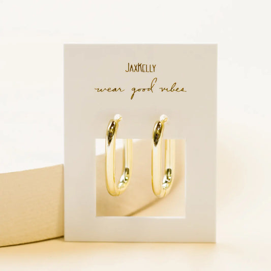 Gold Hoops - Large Rectangle