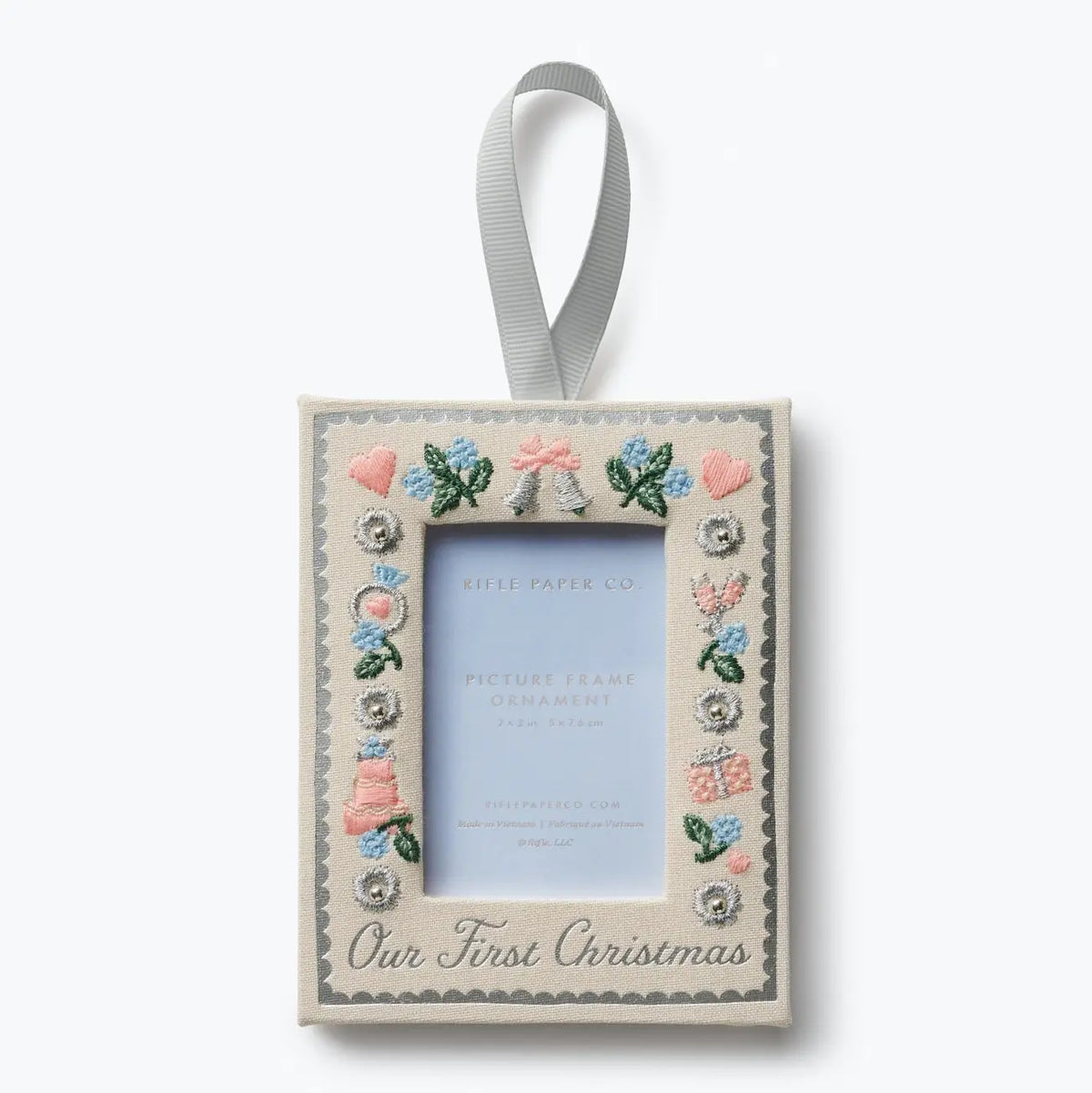 Our First Christmas Embroidered Frame Ornament