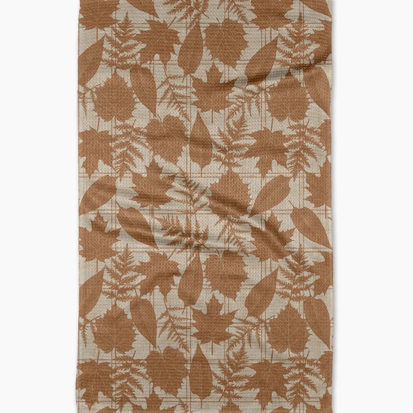 Autumnal Leaves Gold Tea Towel