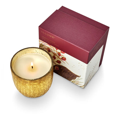 Crimson Woods Crackle Glass Candle