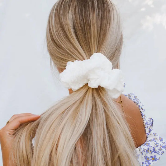 Pure White Jumbo Scrunchie