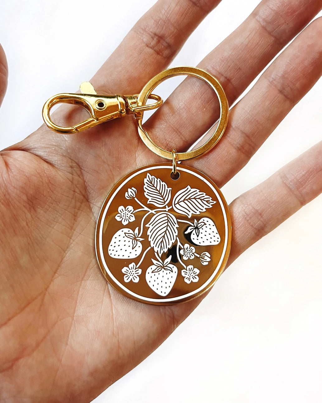 No.131刻印ෆ‪デザインチャームෆ‪ Minimalist Floral Keychains – Fiori and Fern