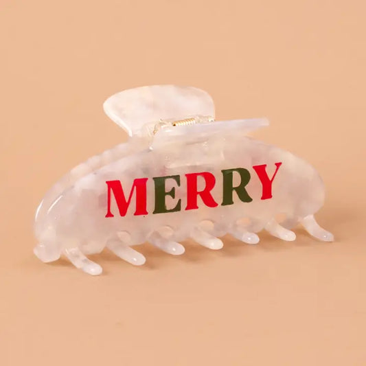 Merry Word Up Claw Clip