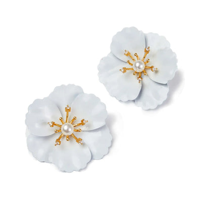 Poppy Big Bloom Enamel Earrings