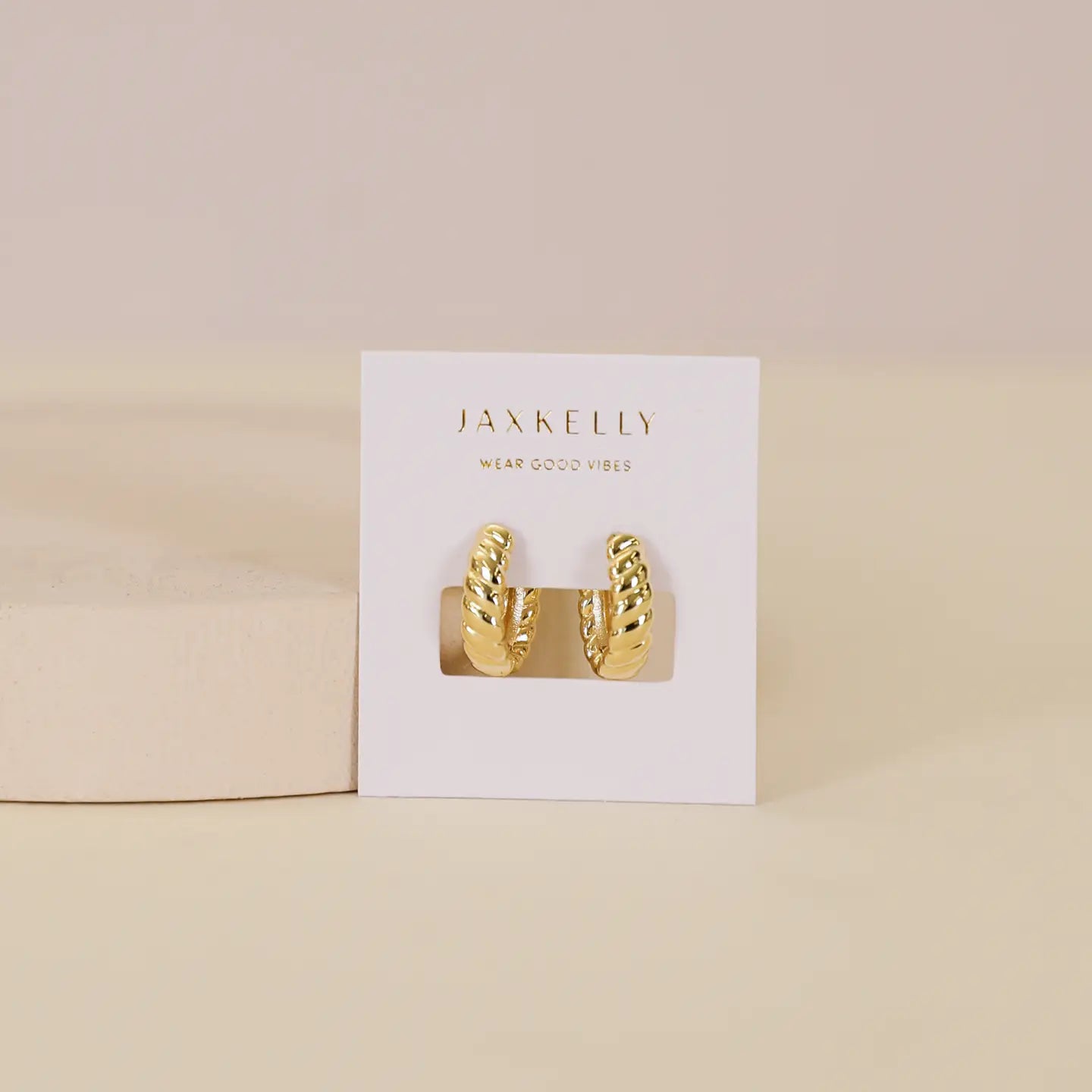 Small Channel Gold Hoop Earrings