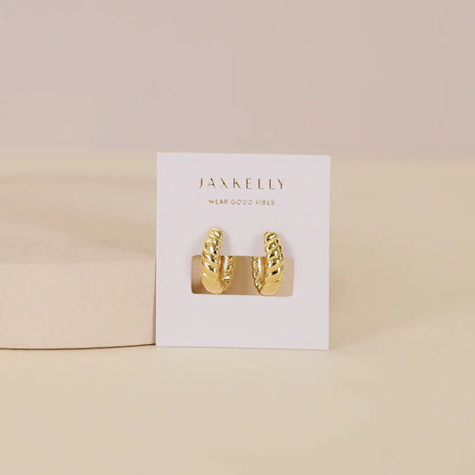 Small Channel Gold Hoop Earrings