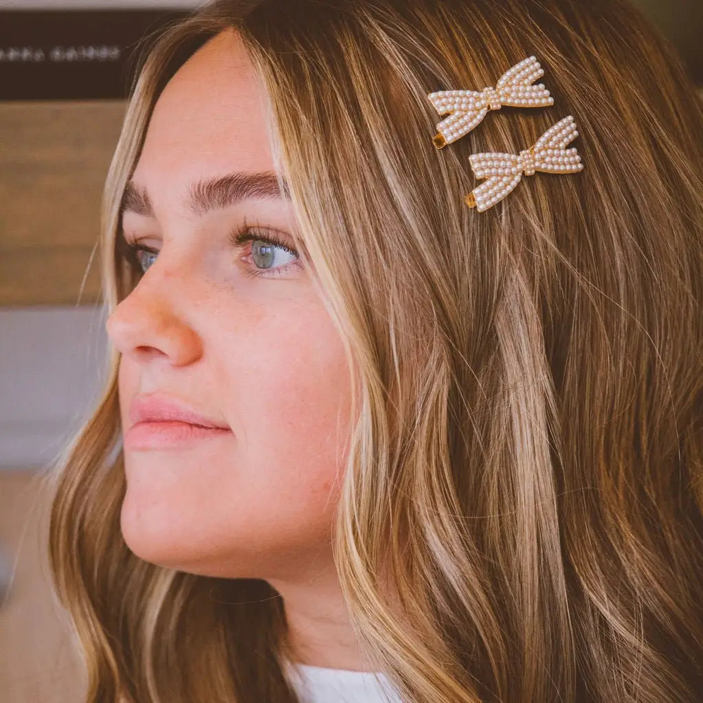 Pearl Bow Clips 2-pack
