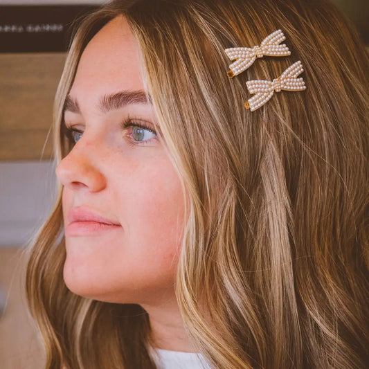 Pearl Bow Clips 2-pack