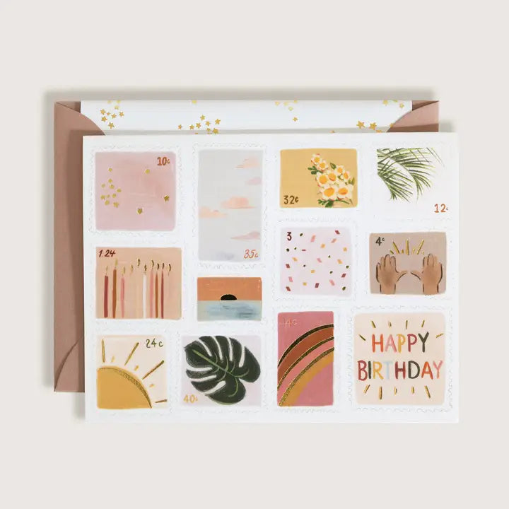 Birthday Postal Stamps Card
