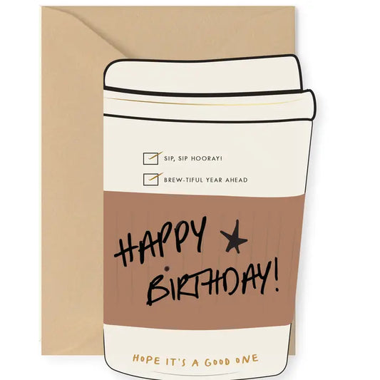 Birthday Coffee Cup Die-Cut Card
