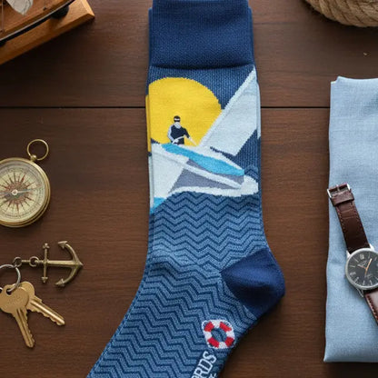 "Man the Helm" - Sailing Fine Men's Socks