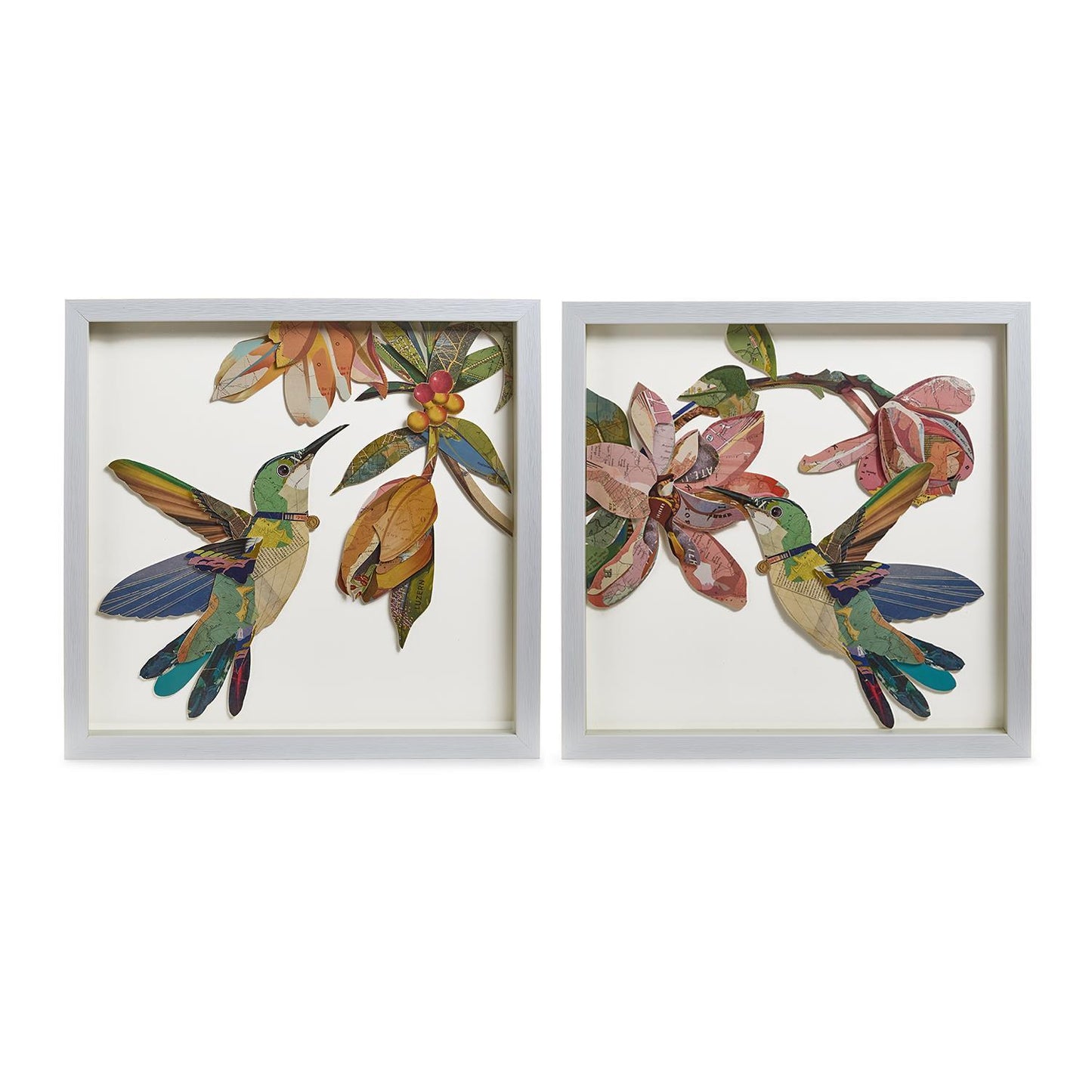Hummingbird Collage Framed Wall Art