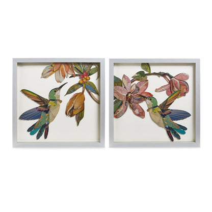 Hummingbird Collage Framed Wall Art