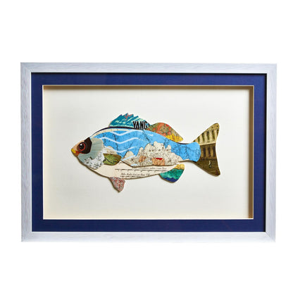 Fish Collage Framed Wall Art