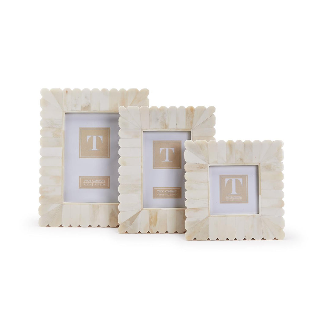 Scalloped Ivory Photo Frames